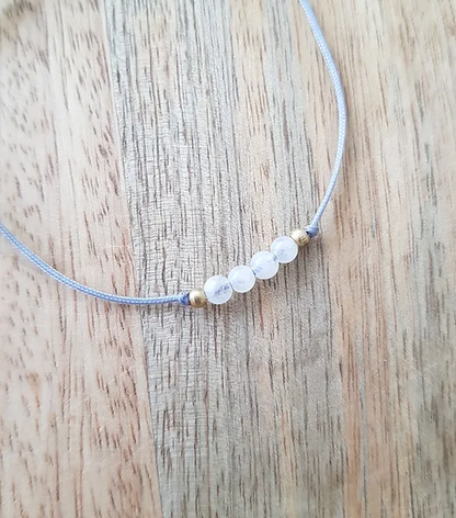 Zartes Mondstein-Armband (4 Perlen) für Harmonie, Ausgeglichenheit & Verbundenheit