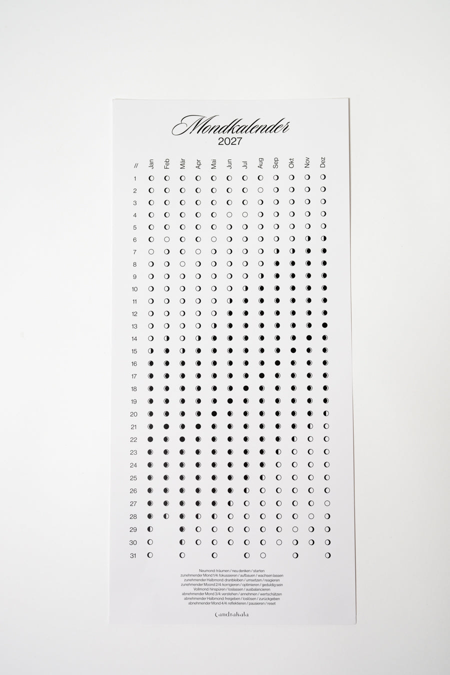 Wandkalender "Mondphasen" 2027