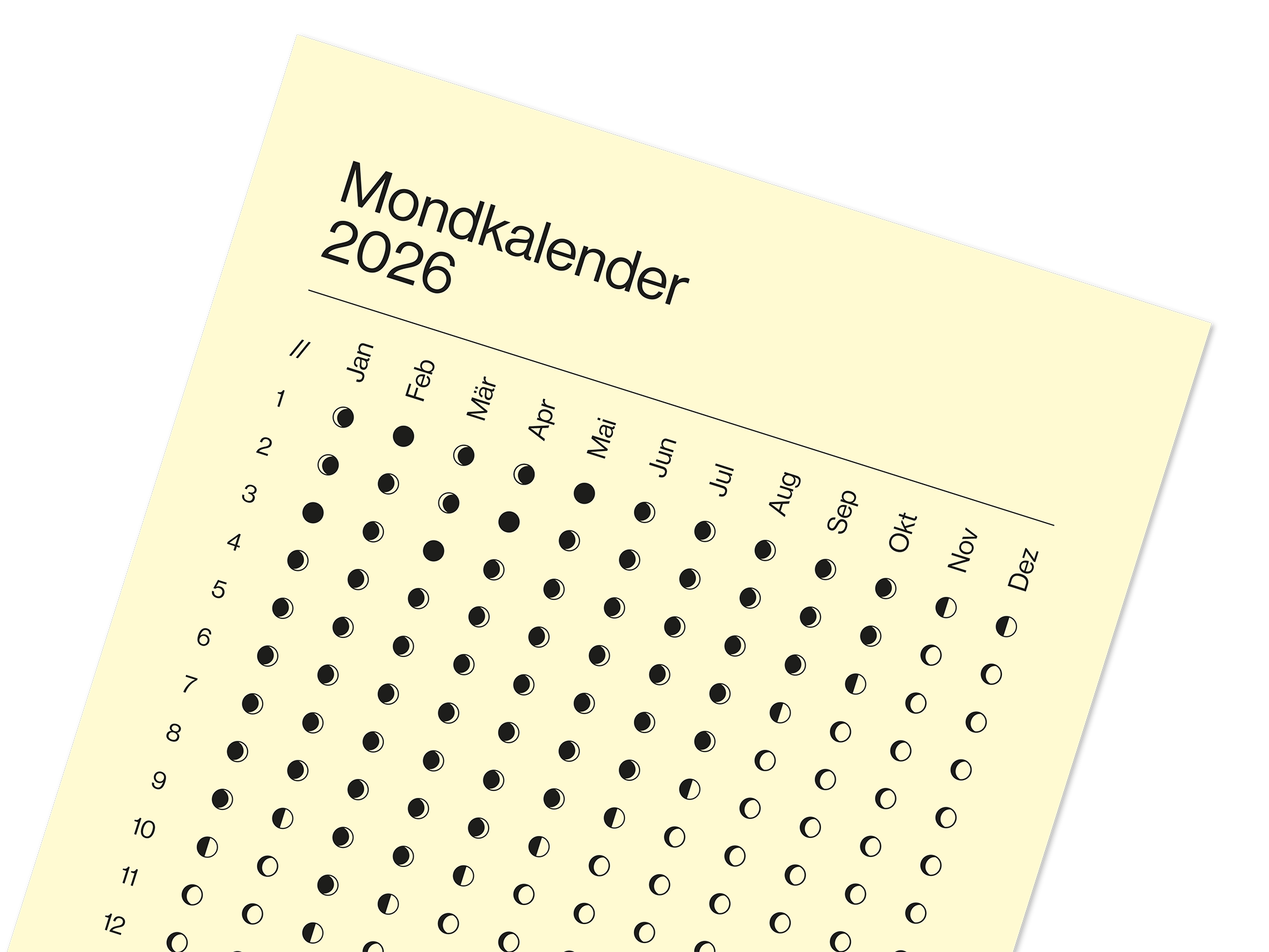 Wandkalender "Mondphasen" 2026