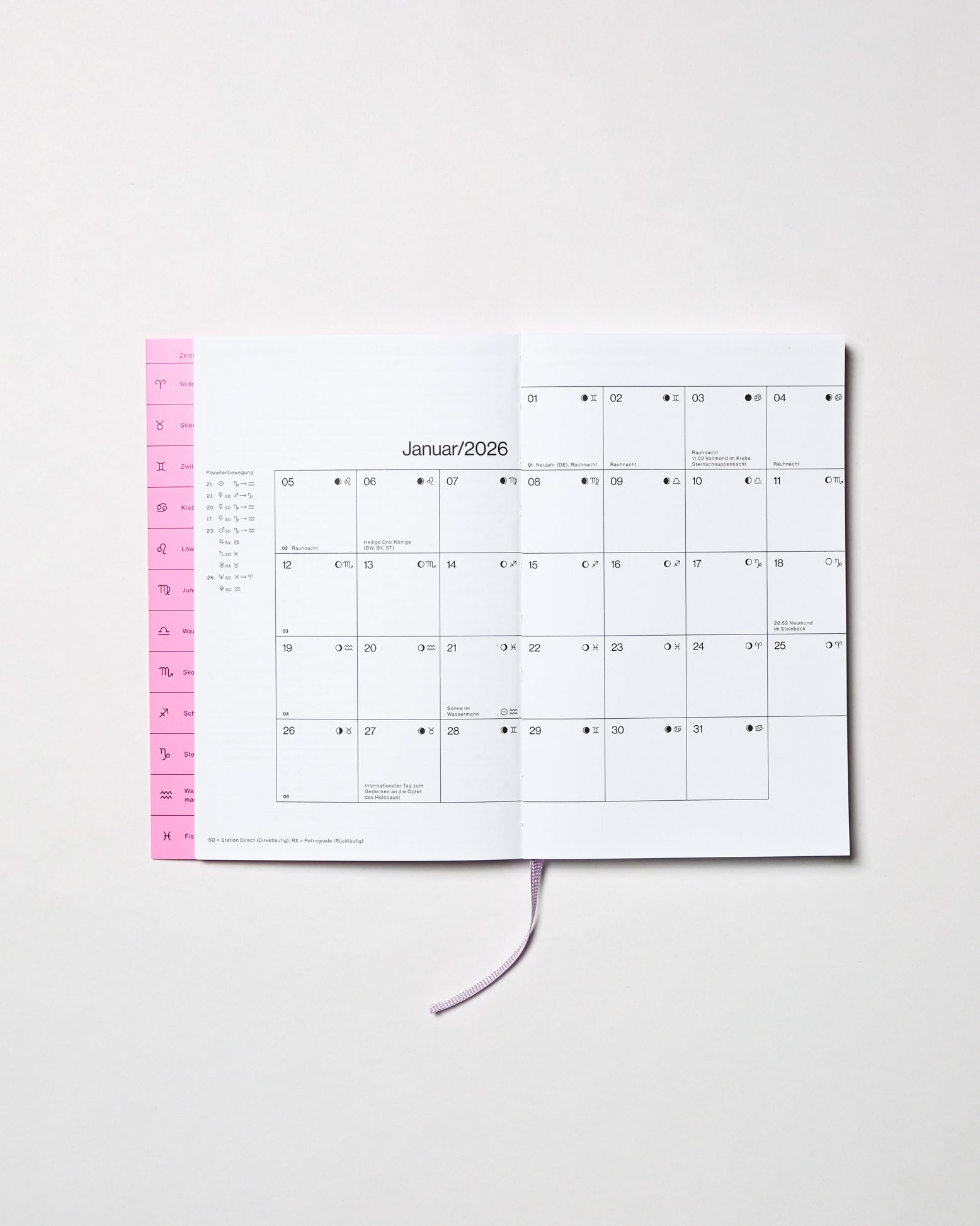 Mondkalender 2026 in der Monatsansicht von candrakala