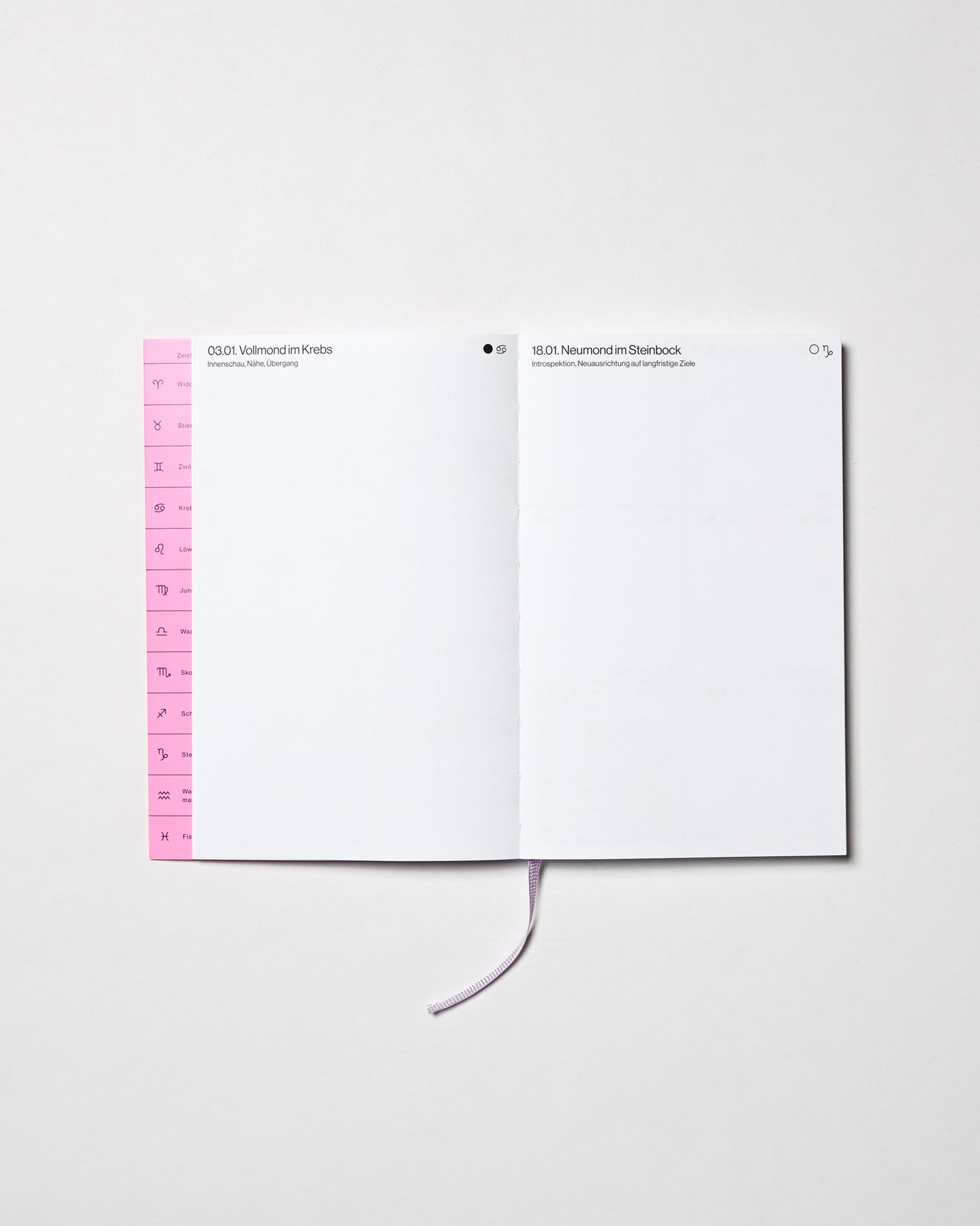 Mondkalender 2026 mit Journalseiten von candrakala