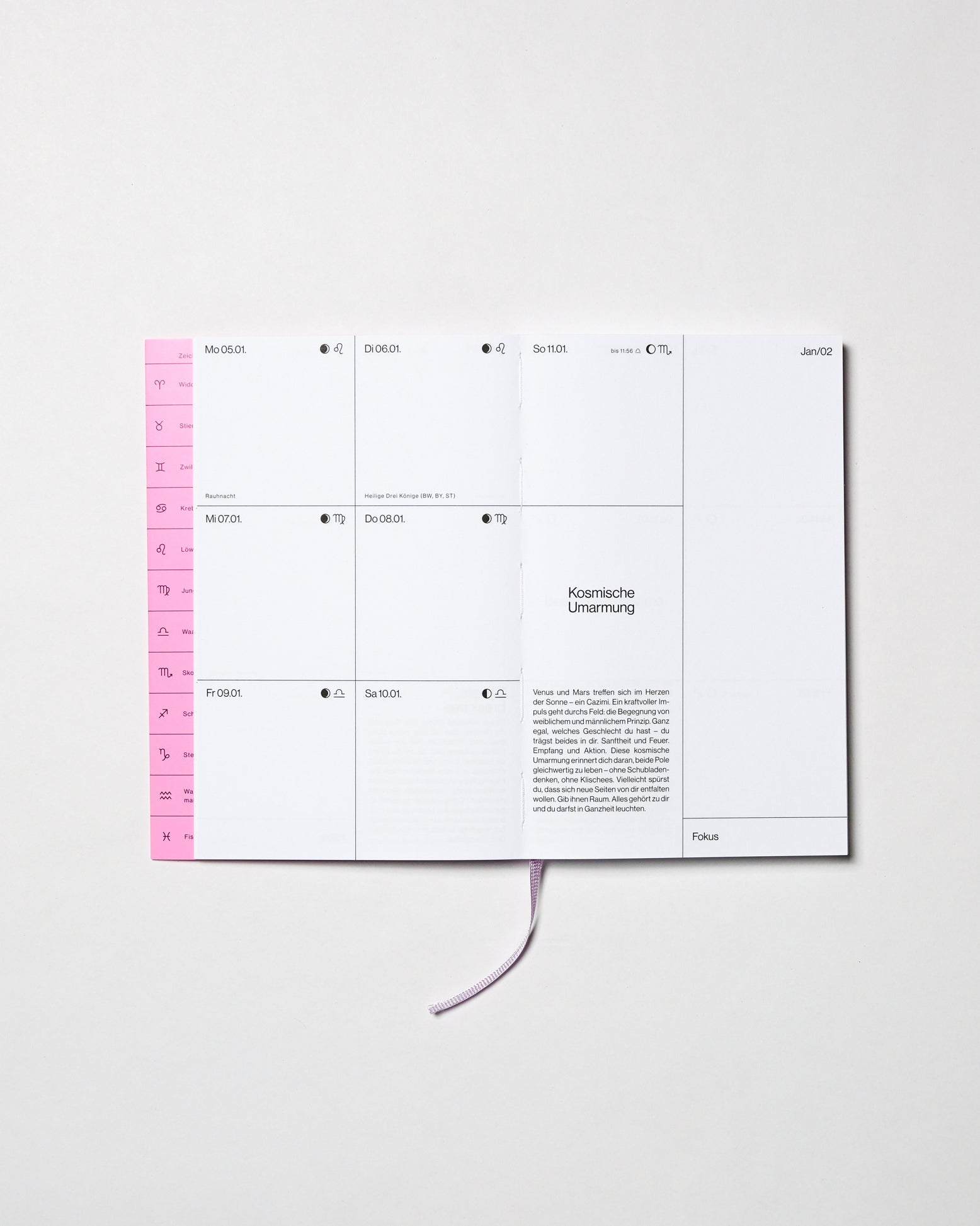 Mondkalender 2026 in der Wochenansicht von candrakala